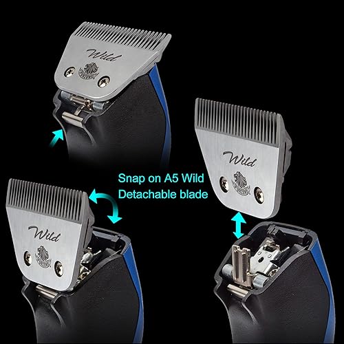 Miniatura 5 de Hoja desmontable  Tamaño 30 W hoja ancha 150 pulgadas, hecha de acero japonés extra duradero, compatible con la mayoría de los cortadores Andis,