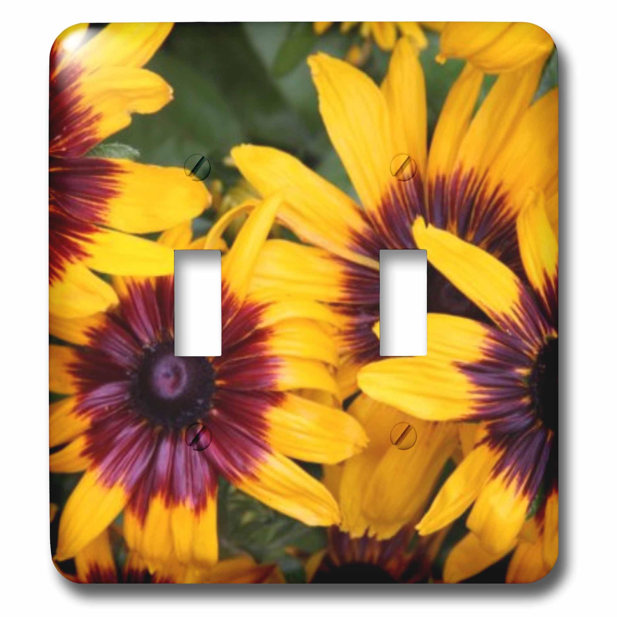 Interruptor doble de girasoles placa decorativa rústica 3dRose