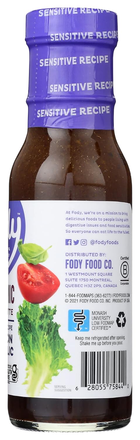 Fody Food Co Balsamic Vinaigrette Dressing, No Onion, No Garlic, 8 Fluid Ounces (Pack Of 6)