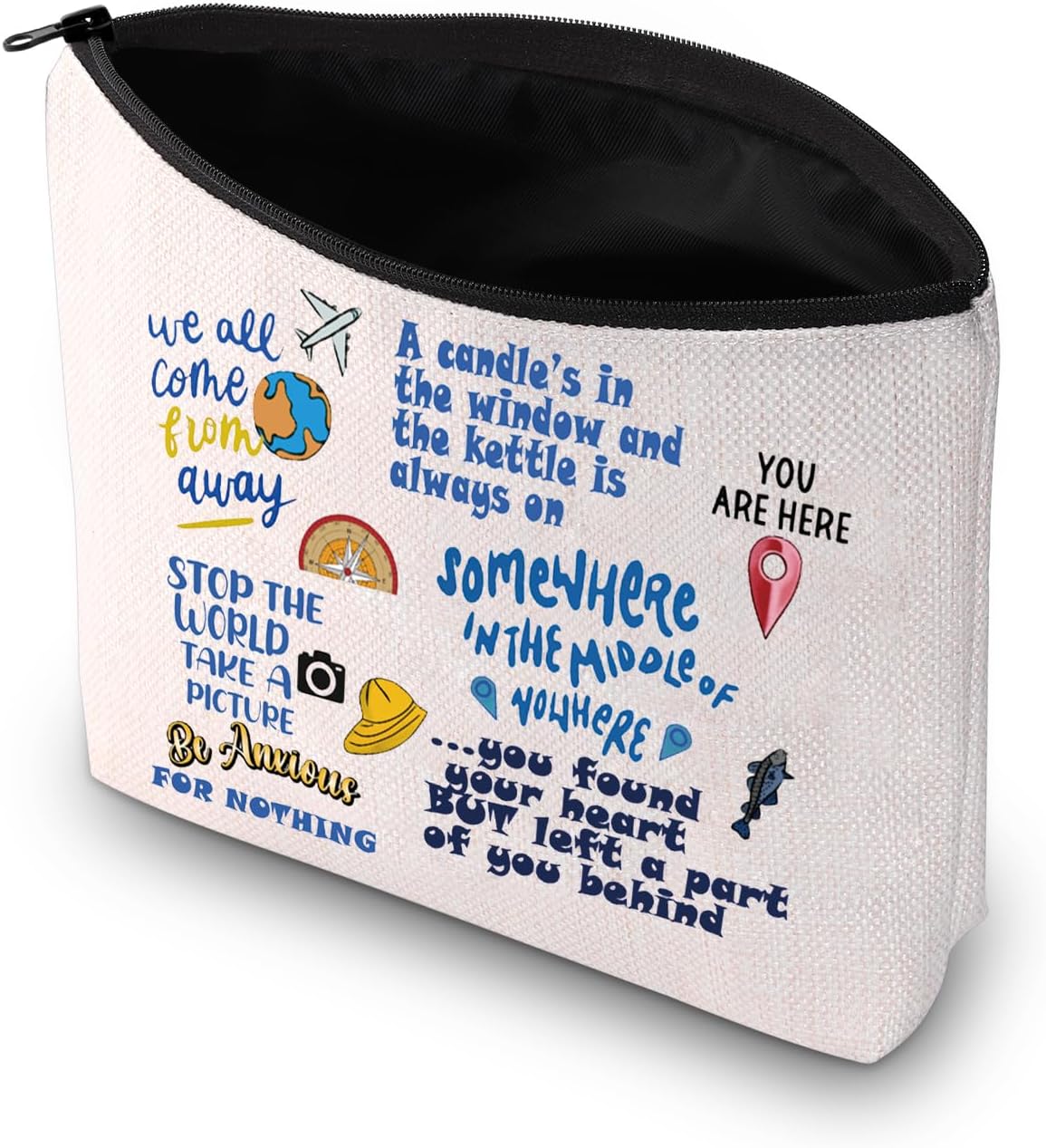 PXTIDY Travel Musical Makeup Bag Come F Away Musical Themed Gift Musical Theatre Gift - Image 2
