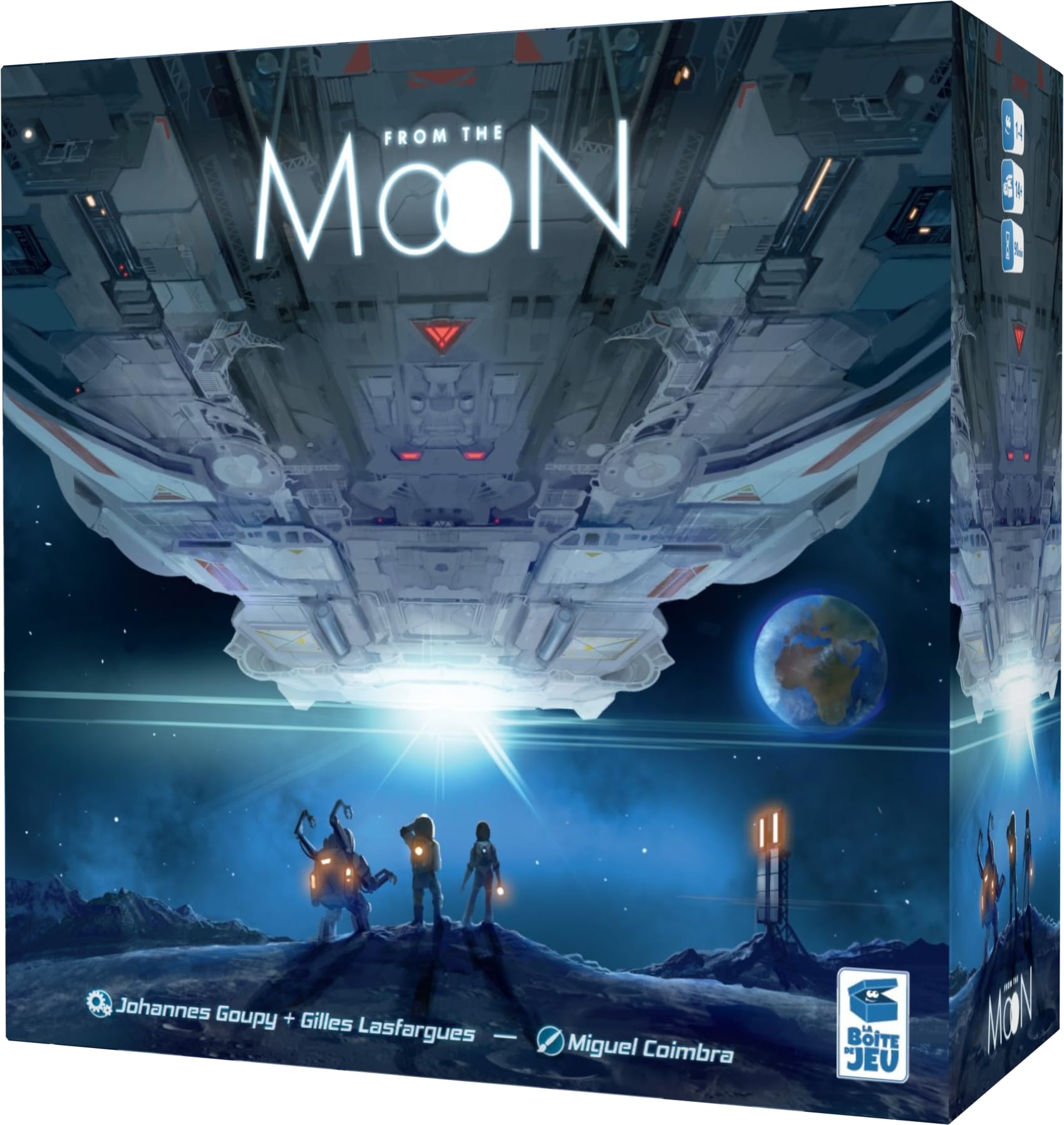 from The Moon – Gesellschaftsspiel – Strategiespiel – 14 Jahre und älter – 1 bis 4 Spieler – Taktisches und Denkspiel – Die Spielbox Blackrock Games