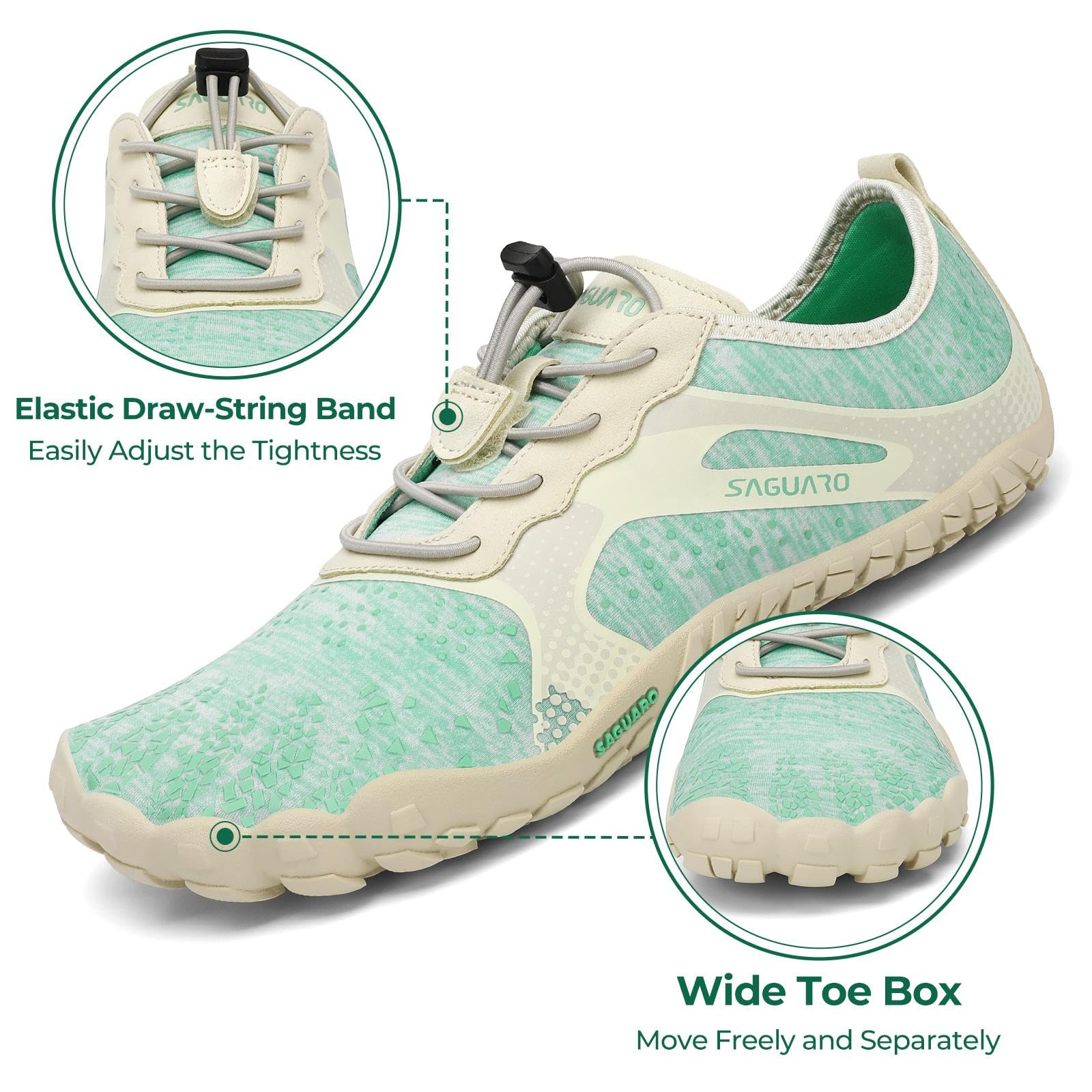 SAGUARO Barefoot Shoes Uomo Donna Scarpe Barefoot - Scarpe Minimaliste Scarpe da Palestra - Traspiranti Scarpe da Scoglio - Punta Larga e Suola a Goccia Zero Nero Fumoso,Gr.35-48 EU