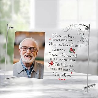 Memorial Sympathy Acrylic Picture Frame (8"x10") Gifts for Loss of Loved One - Remembrance Gifts - Bereavement Gifts - Custom Double Panel Frame with Your Photo - Home Decor Desktop Display