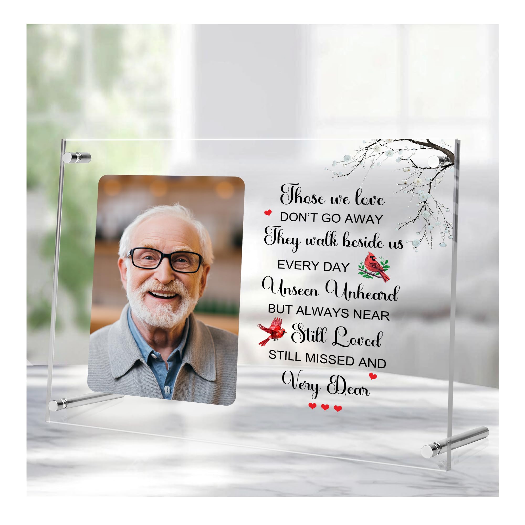 Cornice Portafoto Commemorativa In Legno "In Ricordo Di Amore", 20x25 Cm, Per Foto 10x15, Regalo Per La Perdita Di Una Persona Cara