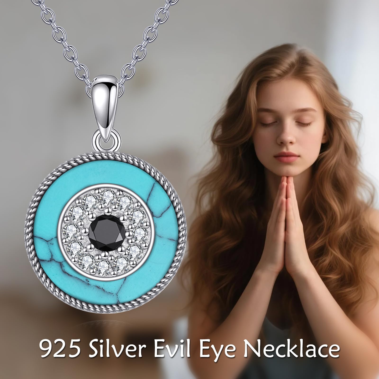 VONALA Evil Eyes Halskette 925 Sterling Silber Anhänger Griegische Schutzkette Glücksamulett Ojo Turco Schmuck Geschenk für Frauen