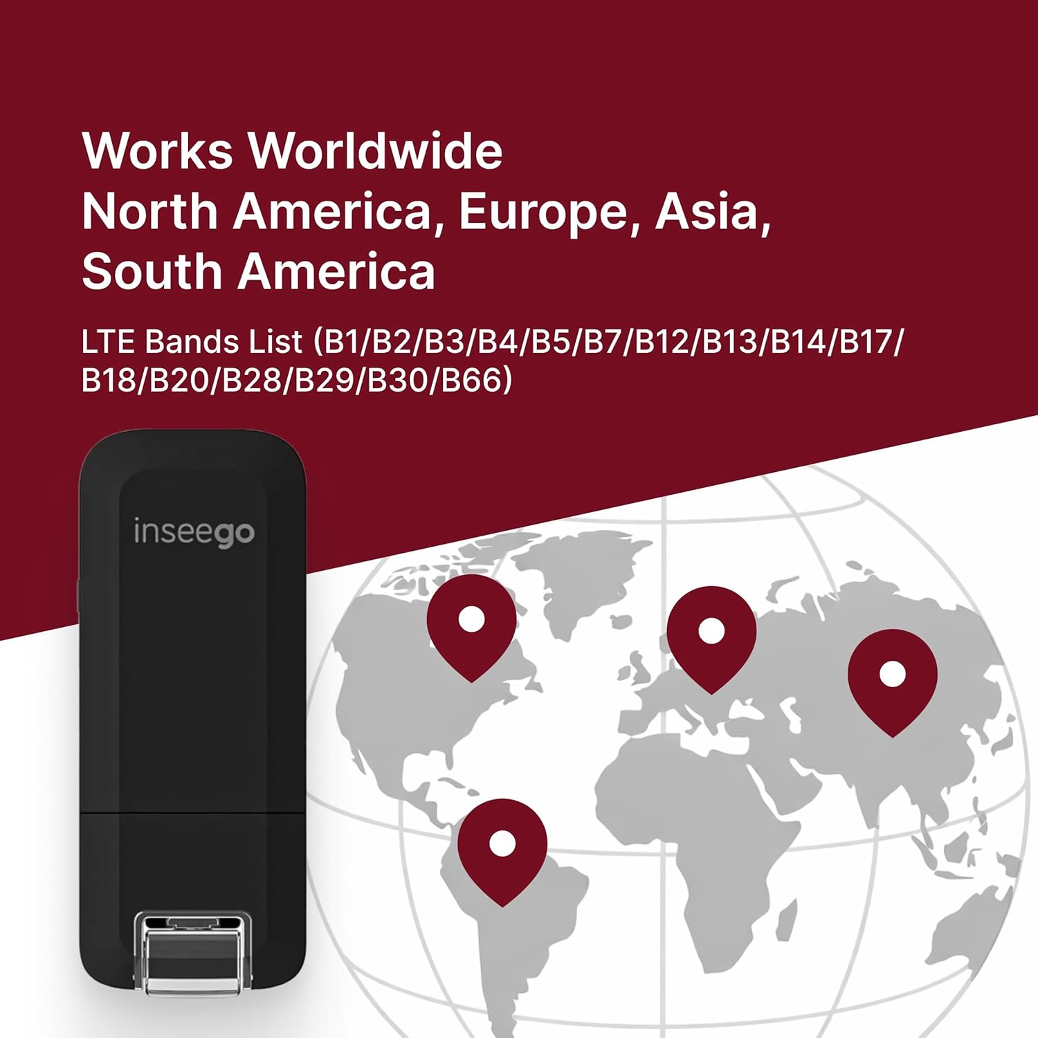 Inseego USB8 Modem – Portable Verizon Unlocked Mobile 4G LTE USB Modem, High-Speed LTE Performance up to 480 Mbps, USB Dongle for Business Travelers and First Responders, Secure Connection