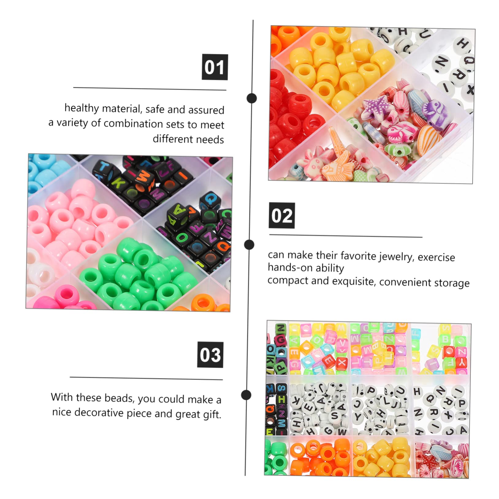 NUOBESTY Cuentas Espaciadoras De Colores y Letras Kit Para Hacer Pulseras y Tobilleras