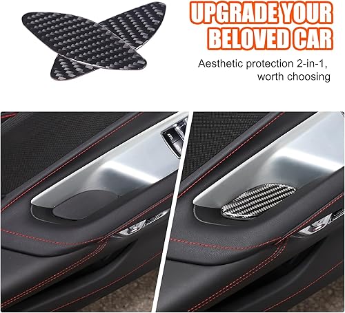 Miniatura 3 de Pegatinas de fibra de carbono para puerta de almacenamiento para Chevrolet Corvette C8 Z06 2020-2024 Accesorios (fibra de carbono)