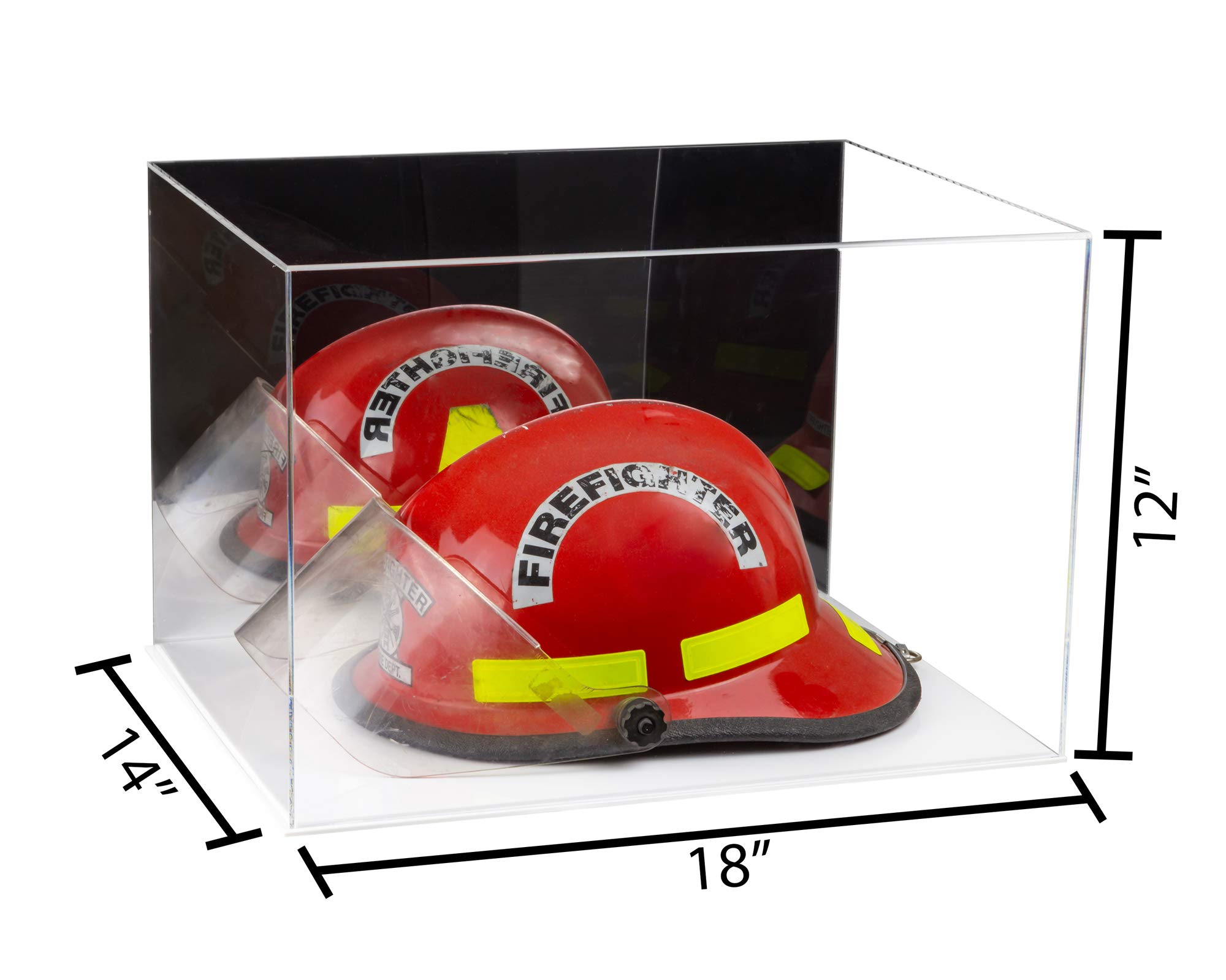 Better Display Cases Versatile Acrylic Display Case - Large Rectangle Box with Mirror and White Base 18