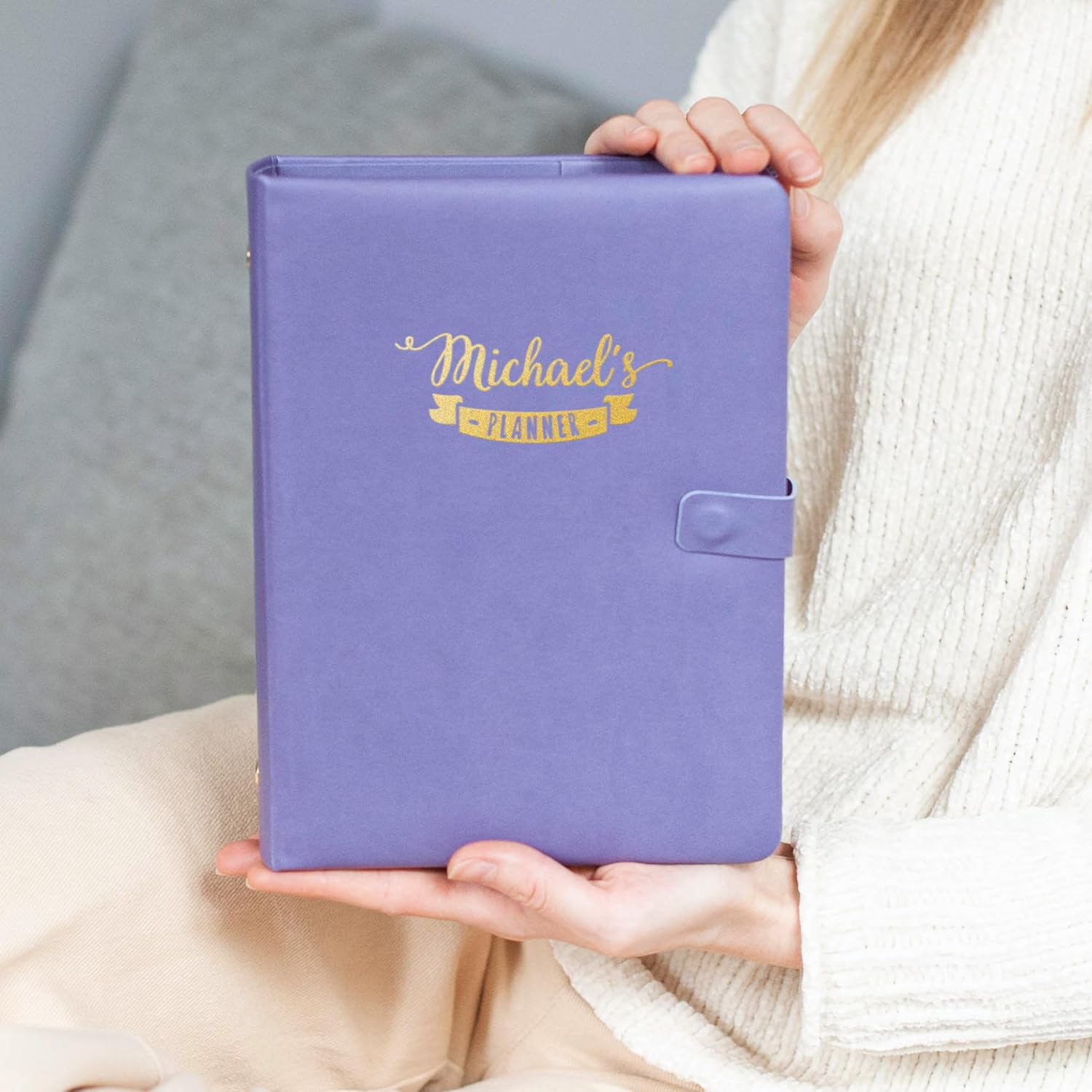 Personalized Dated Daily/Weekly Planner 2025-2026 Refillable 6 Ring Binder, 12 Monthly sheats, Organizer with To Do List, Hourly Schedule (A5 paper size - 5.5x8.5" (14x21cm), Lavender)