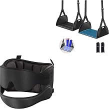 SARISUN Airplane Pillow Combo with Chin Strap, Bundle 2-Pack Airplane Foot Hammock for Travel