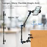 SMALLRIG 22" Magic Arm w Clamp, Overhead Phone Mount, Flexible Desk Camera Mount, Articulating Friction Boom Arm w Thread Adapter, for POV Shot, Light, Webcam, Mic, Action Camera, for Content Creators