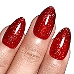 Imtiti Glitter Gel Nail Polish, 0.5 Fl Oz Christmas Red Glitter Gel Polish Soak Off LED U V Shimmer Sparkle Nail Gel Polish Fall Winter DIY Nail Art Starter Manicure Salon for Women Girls