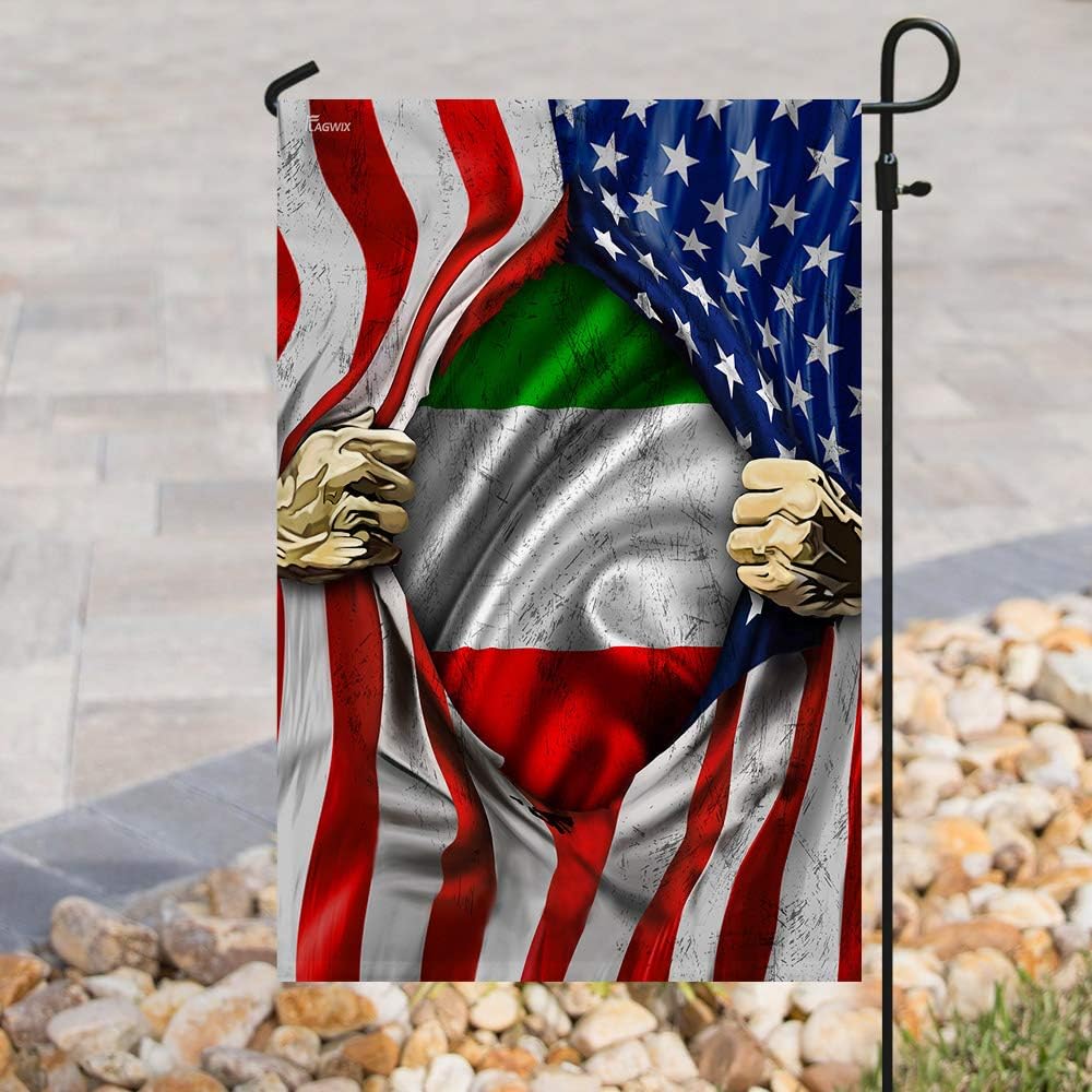 Flags-Italian American Flag TRN101F1, House Flag (29.5" x 39.5")-USA House Garden Flags Premium Polyester-Decorative Outdoor Flags