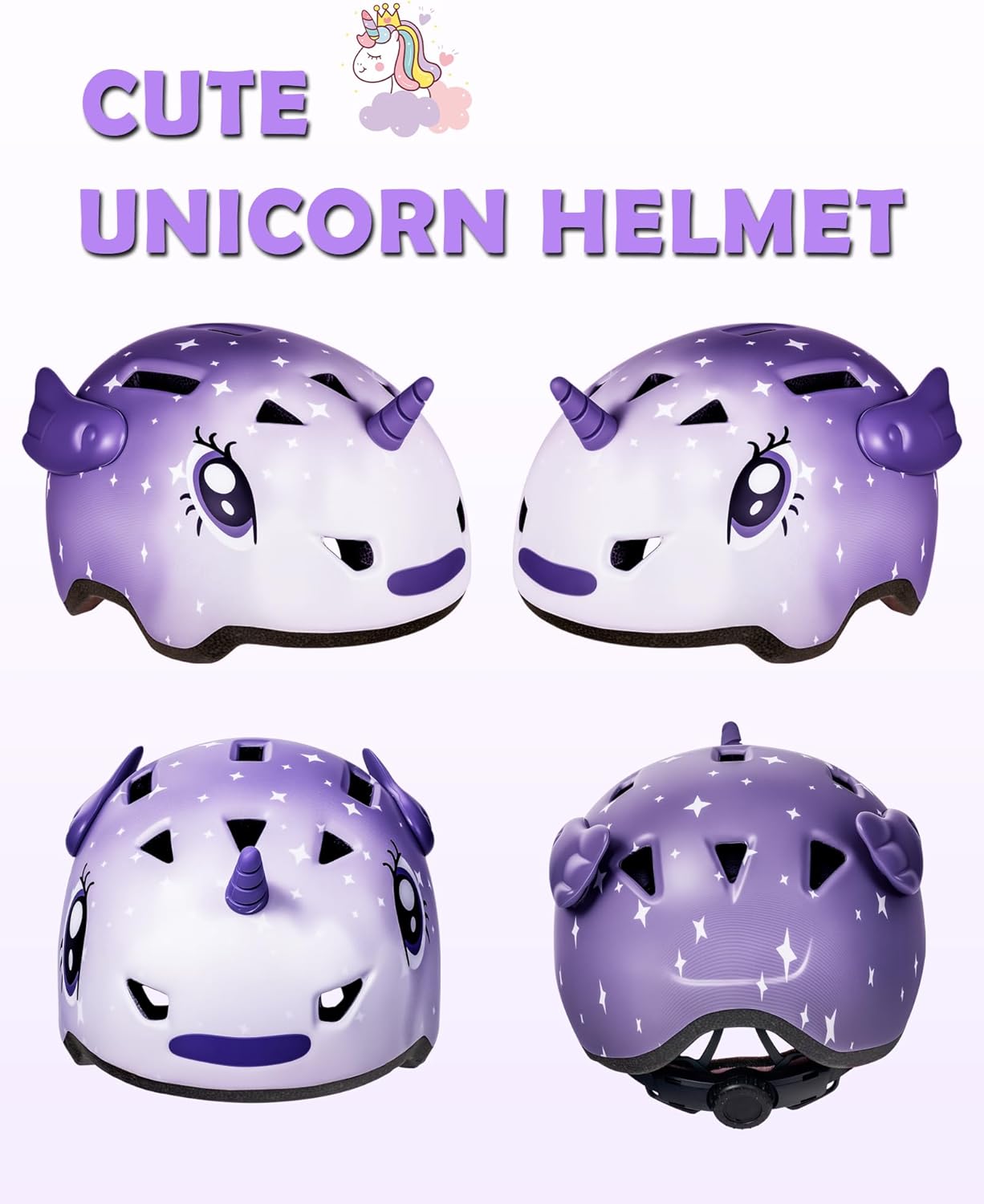 Toddler Helmet, Kids Bike Helmet, Adjustable 3 Sizes for Infant Baby Ages 0-2 2-5 5-8 with Unicorn, Dinosaur, Shark Designs,Boys Girls Bike Helmet for Multi-Sport - Image 3