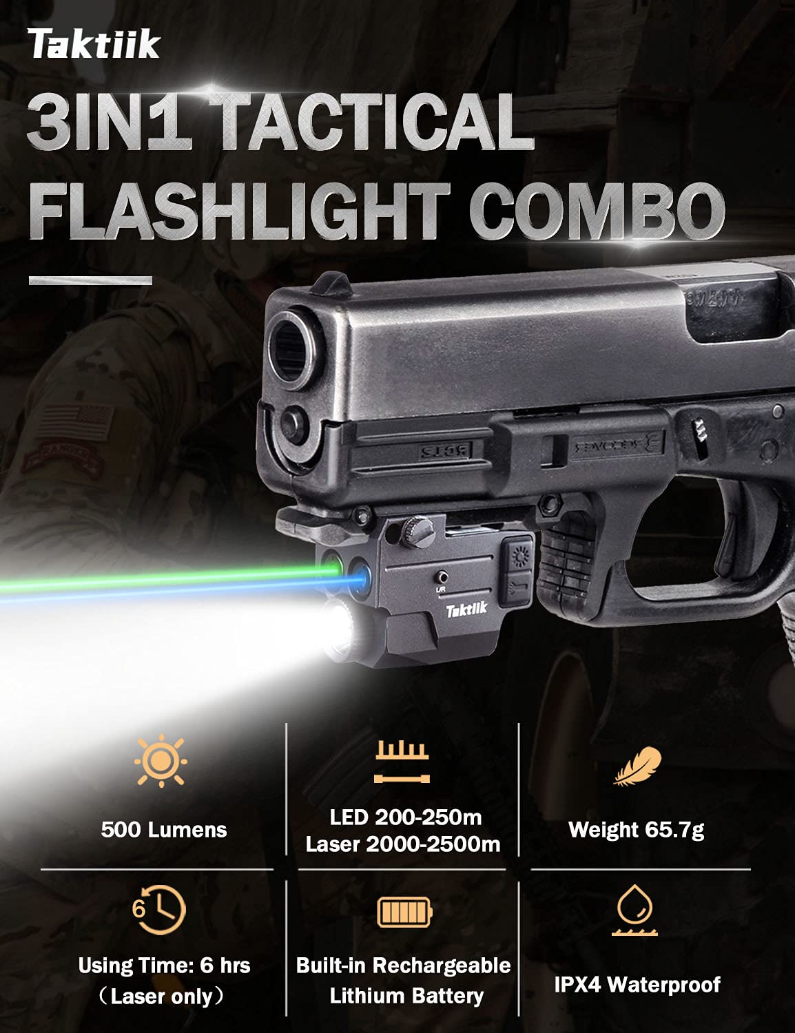 LuxTac 3000LM Zoomable Flashlight – Ultra Bright Rechargeable LED With 6 Modes, 150H Runtime, IPX7 Waterproof