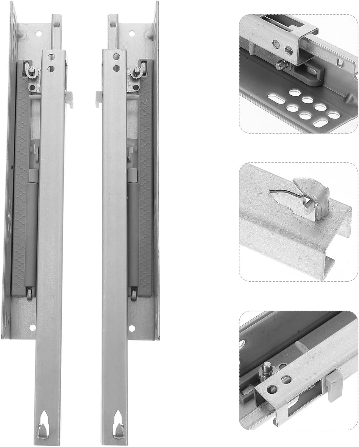 Zerodeko 2pcs 12-inch Heavy Duty Drawer Slides Replacement Soft Close Damping, Bottom Mount Slide Rails for Cabinet and Furniture Drawers
