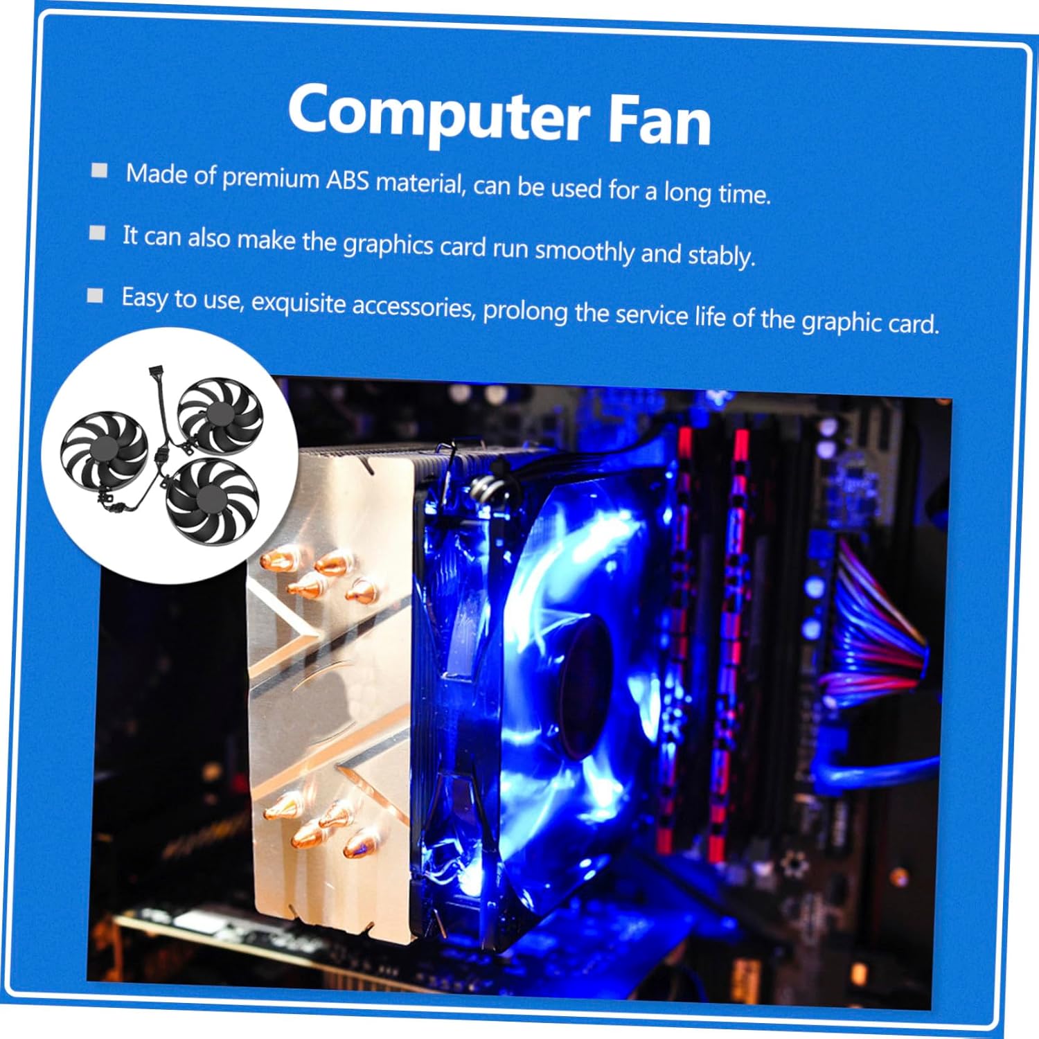 GPU Cooler Fan Compatible with Cfud for Ti Tuf Radiator Replacement Cooling Fan for Stable Graphics Card Performance