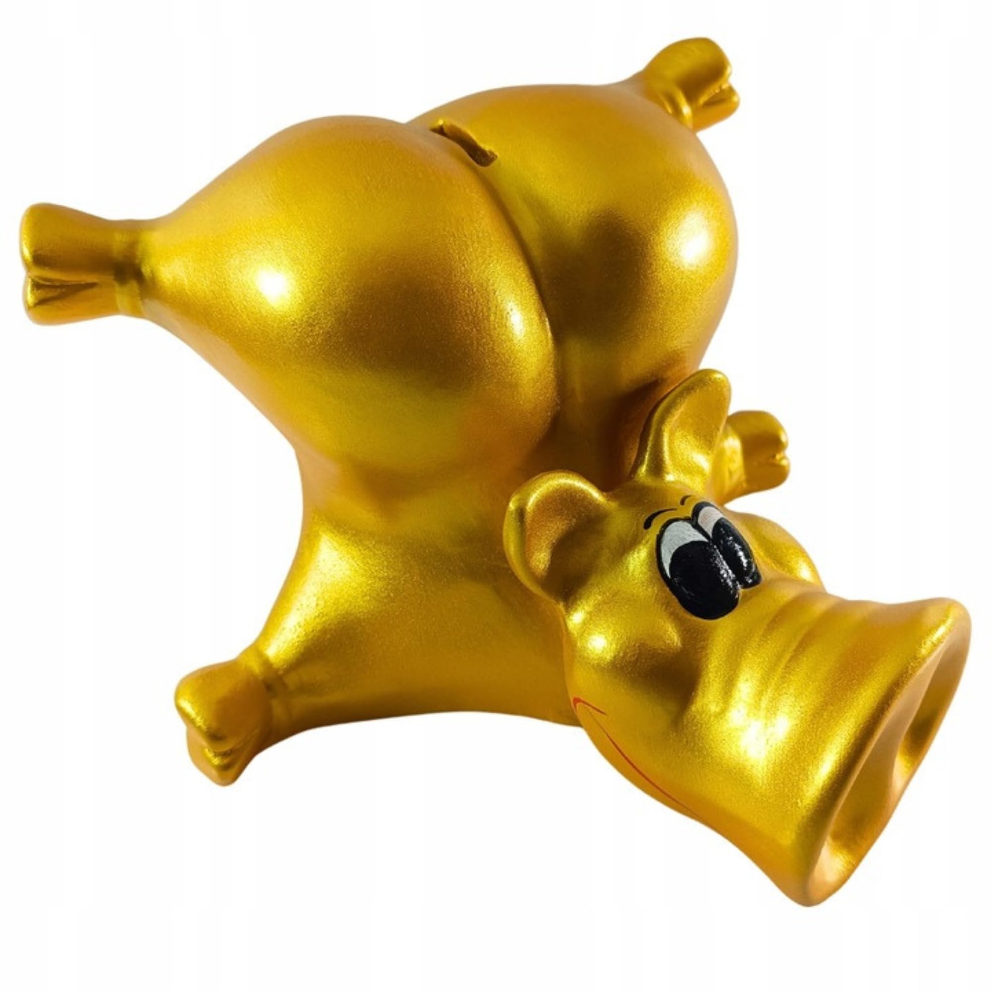 XL Keramik Sparschwein Gold – XXL Spardose ohne Öffnung, große Sparbüchse & Geldbox als Geldgeschenk für Erwachsene & Kinder, dekorative Schweinchen Sparbüchse