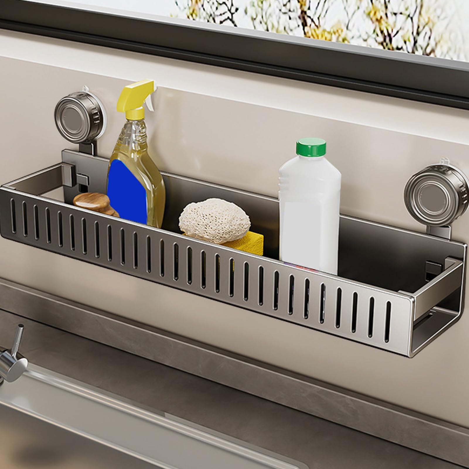Mensola da doccia compatta nizer, portaoggetti da bagno per affittuari, studenti universitari, famiglie, porta bicchieri da bagno salvaspazio e accessori essenziali