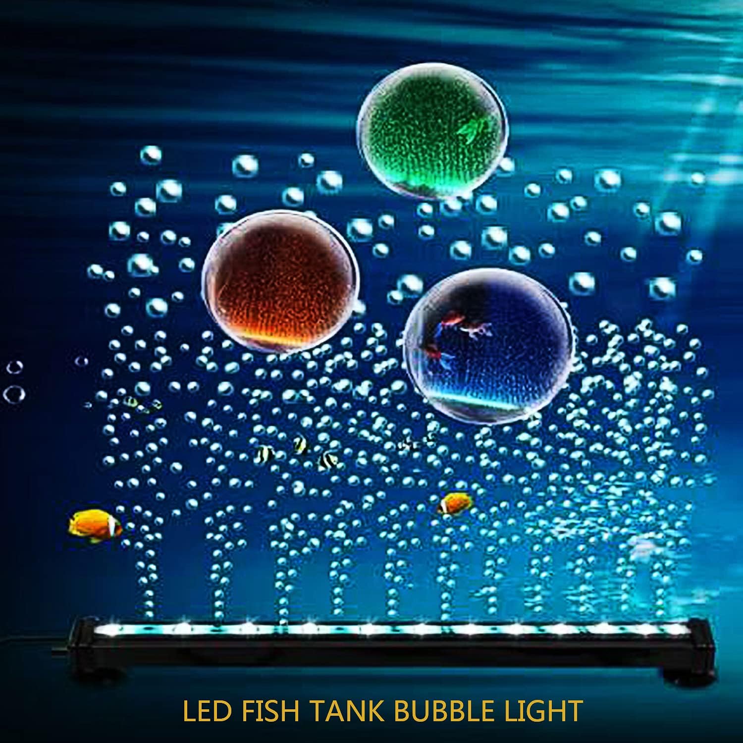 ACKSKY 9-24 Beads LED Aquarium Light, Color Changing Fish Tank Light with Remote Control, 16 Colors and 4 Modes, IP68 Waterproof Underwater Submersible LED Lights for Fish Tank (10.2" - 15 Led)