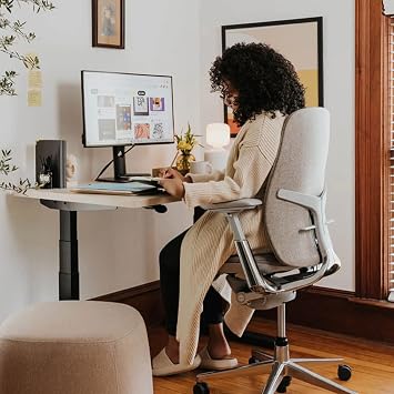 Haworth Zody Office Chair with Ergonomic Forward Tilt Option, Adjustable Desk Computer Chair with Dual Posture Upholstered Back, Without Lumbar Support, Home Office Furniture, Steel