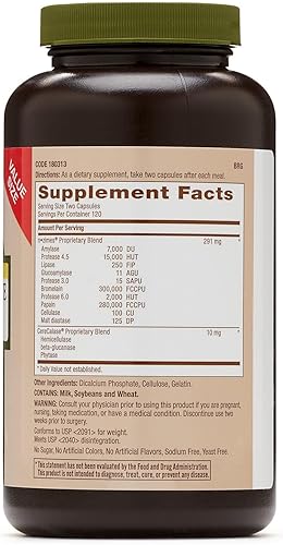 Miniatura 2 de GNC Natural Brand Super Digestive Enzimas 240 cápsulas apoya la digestión de proteínas carbohidratos y grasas