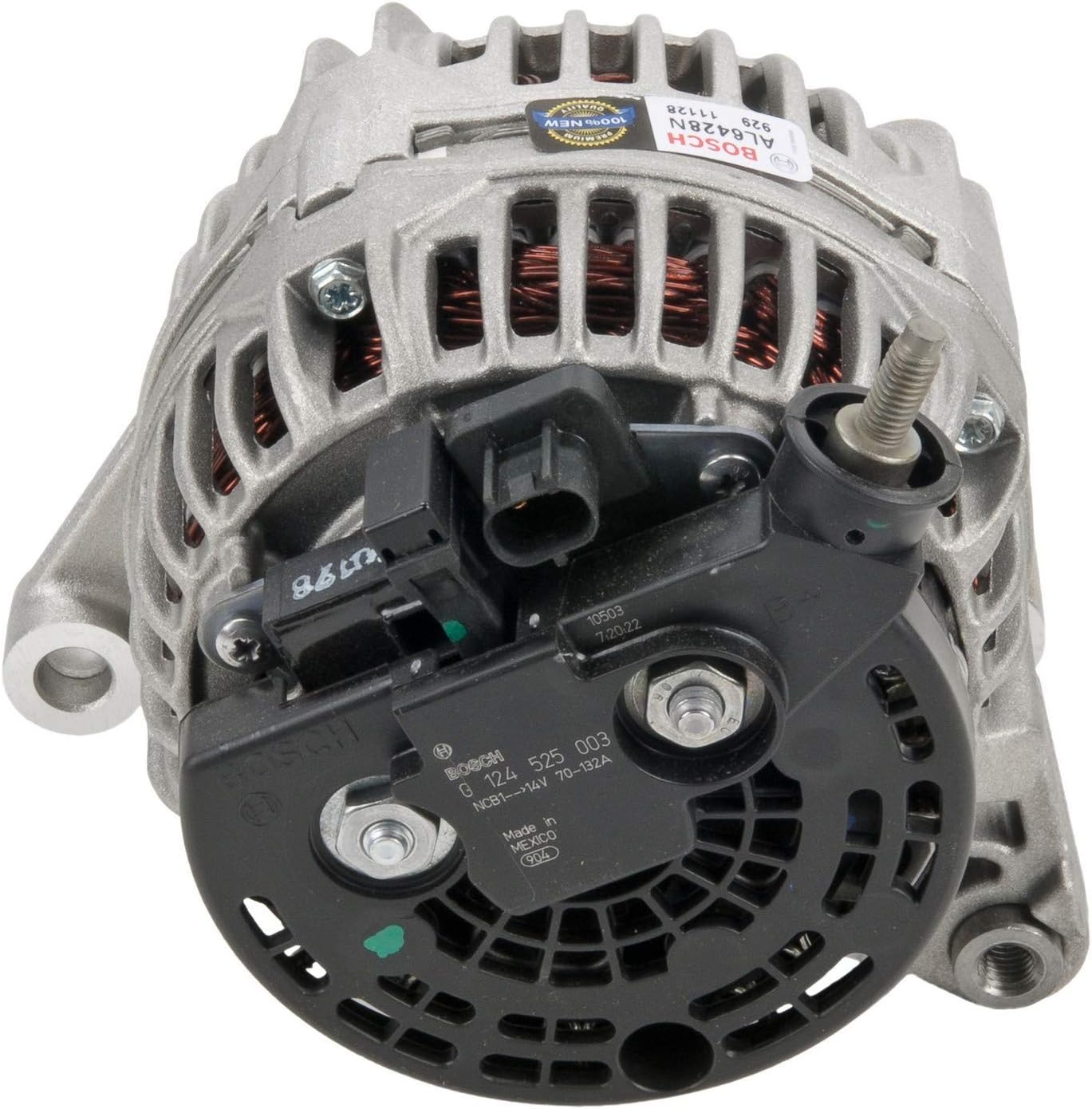 BOSCH AL6428N Premium 100% New Alternator - Compatible with Select Jeep Grand Cherokee; 132 Amp