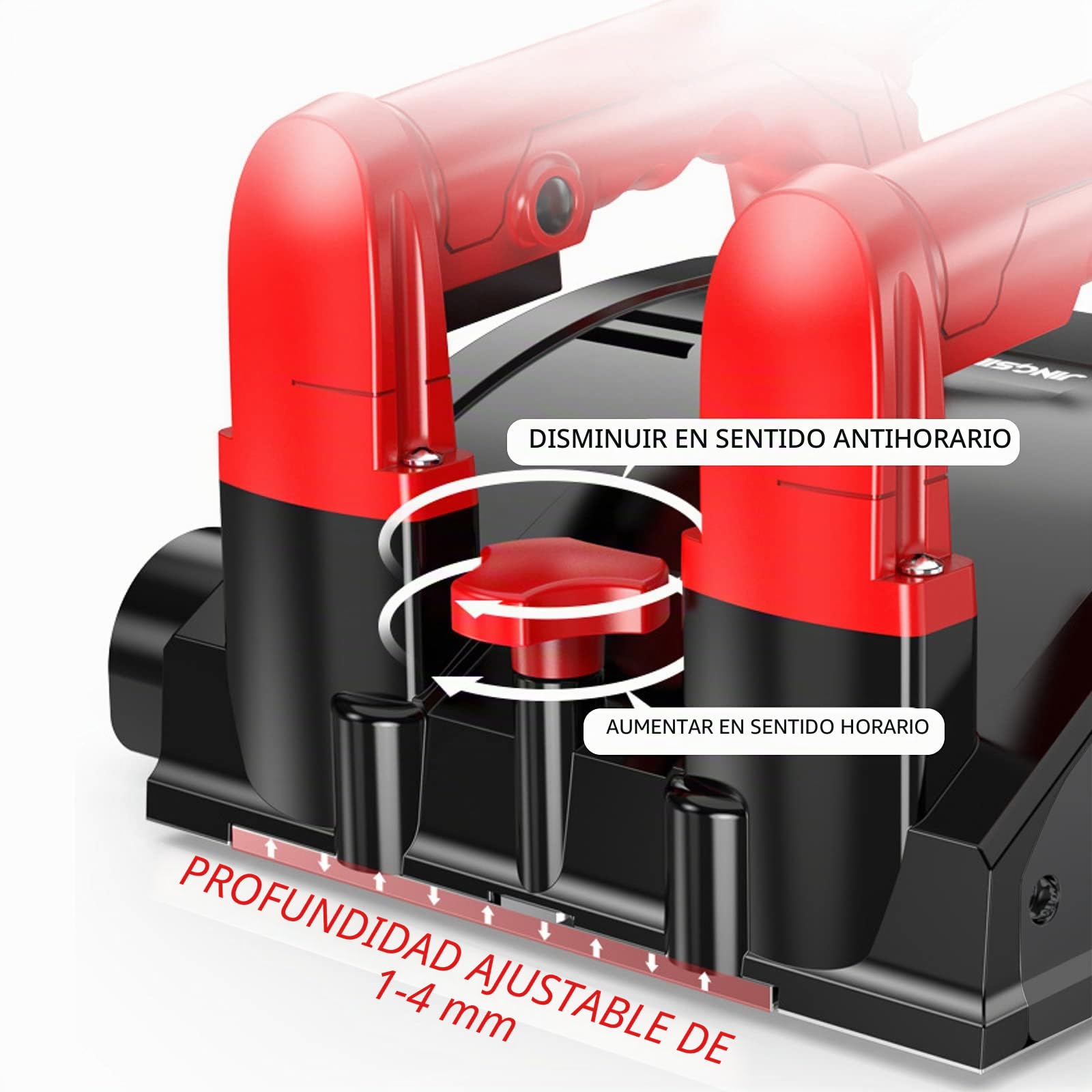 1200 W Muro Rompedor, Amoladora de hormigón con 26 cuchillas Velocidad 3000 R/MIN Ajuste de altura 1-4 mm para pared Concrete yeso yeso mortero agua cal