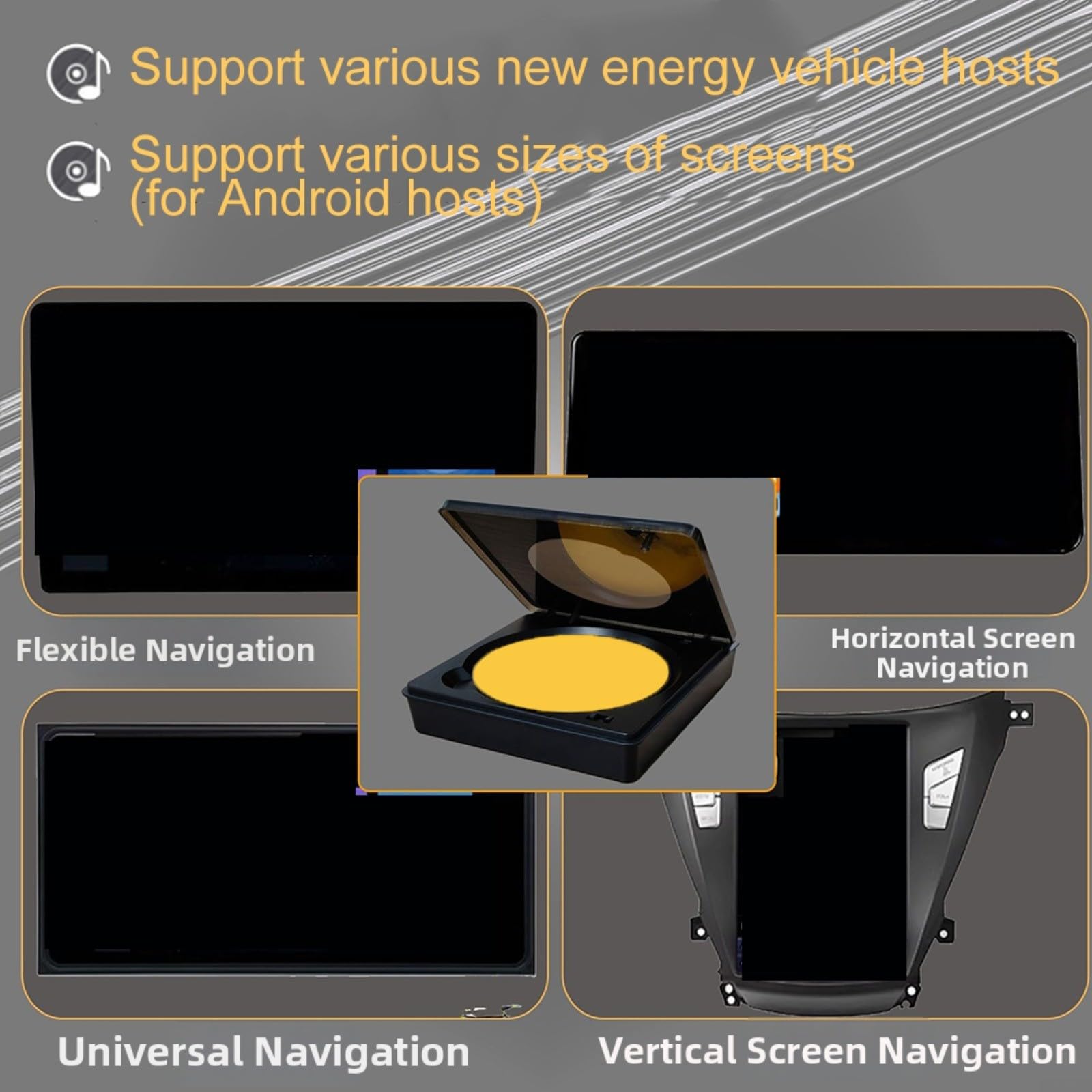 Lettore CD Portatile Esterno per Auto, Lettore CD per Auto con USB Progettato per l'integrazione con Sistemi di Navigazione Android per una Riproduzione CD Affidabile