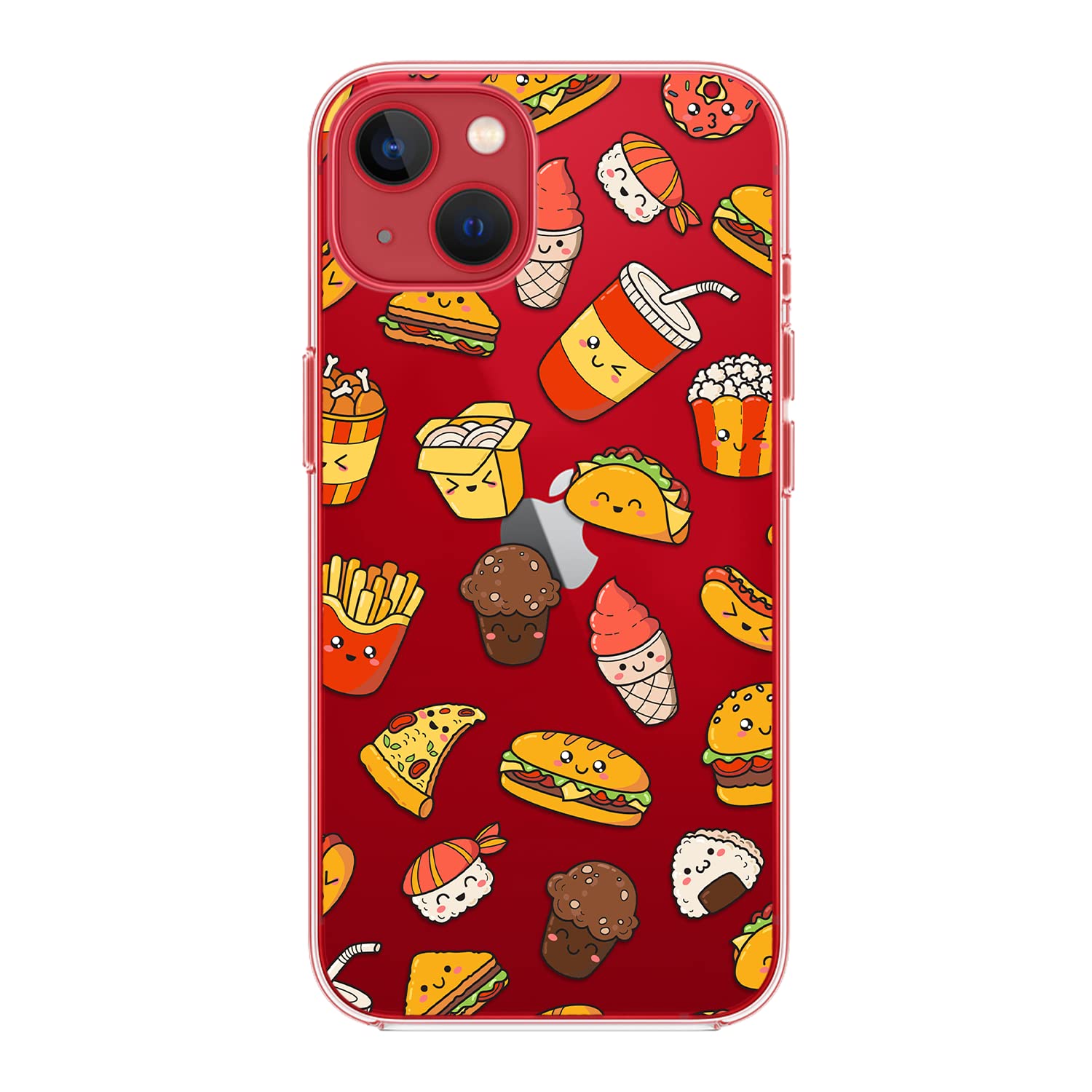 Blingy's IPhone 14 Hülle – Herbst-Fuchs Design Mit Blättern, Transparent, Weiches TPU, 6,1 Zoll