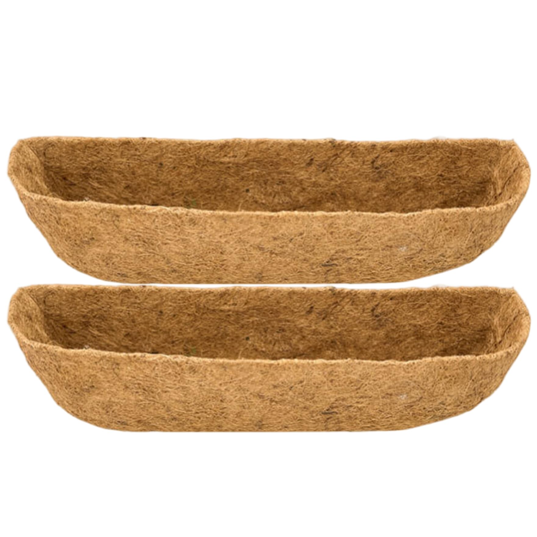 CAKEEYUM 2 Pack Coconut Fiber for Plants 24in Half Moon Trough Basket Liners Natural Fiber Plant Liner for Hanging Baskets Window Boxes & Outdoor Planter Coconut for Plants, Basket Liners, Plant Bask