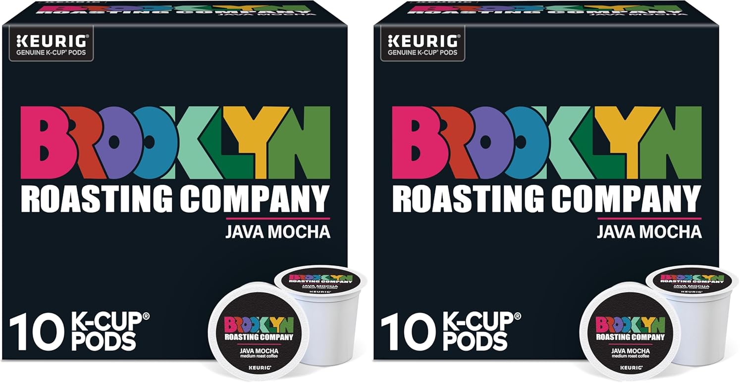 Brooklyn Roasting Company Java Mocha, Single Serve Keurig K-Cup Pods, Medium Roast Coffee, 10-Count Box (Pack of 2)
