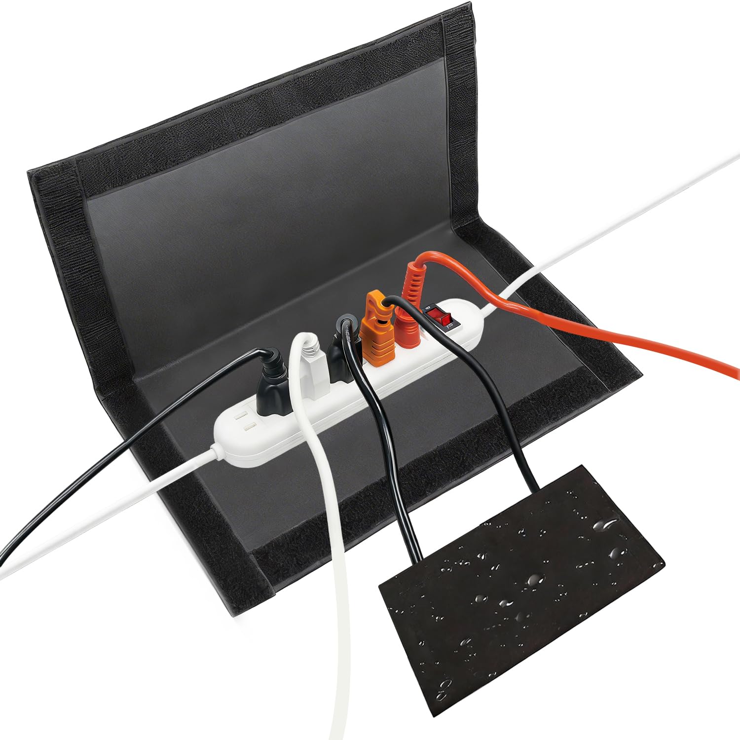 Photo 1 of (Canvas Fabric,Not Plastic) Outdoor Electrical Box Waterproof Covers,3-Side Velcro Closed,Weatherproof Outside Extension Cords,Plug,Surge,Outlet and Power Strips Protectors,15x8 Inch-ClawsCover