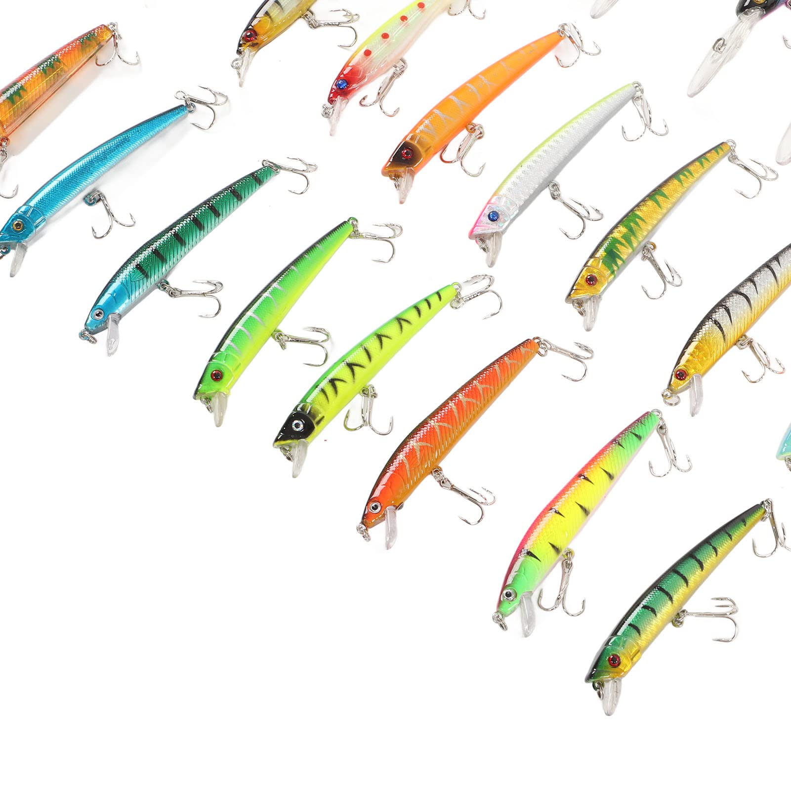 Kit de Señuelos de Pesca de 43 Uds., Cebo Artificial, Señuelos de Pececillo Duraderos para Entusiastas de la Pesca de Agua Dulce y Salada