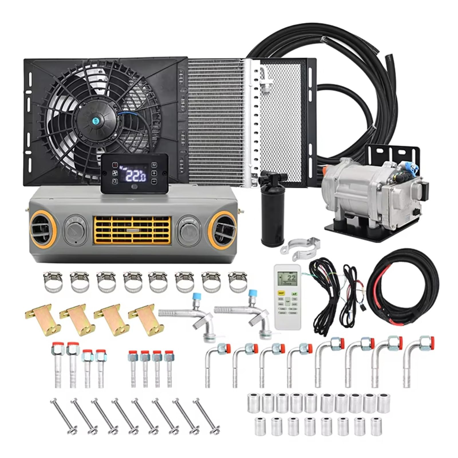 Sistema di climatizzazione Universale con compressore Elettrico 12V/24V for Camion e Camper(12V Cooling)
