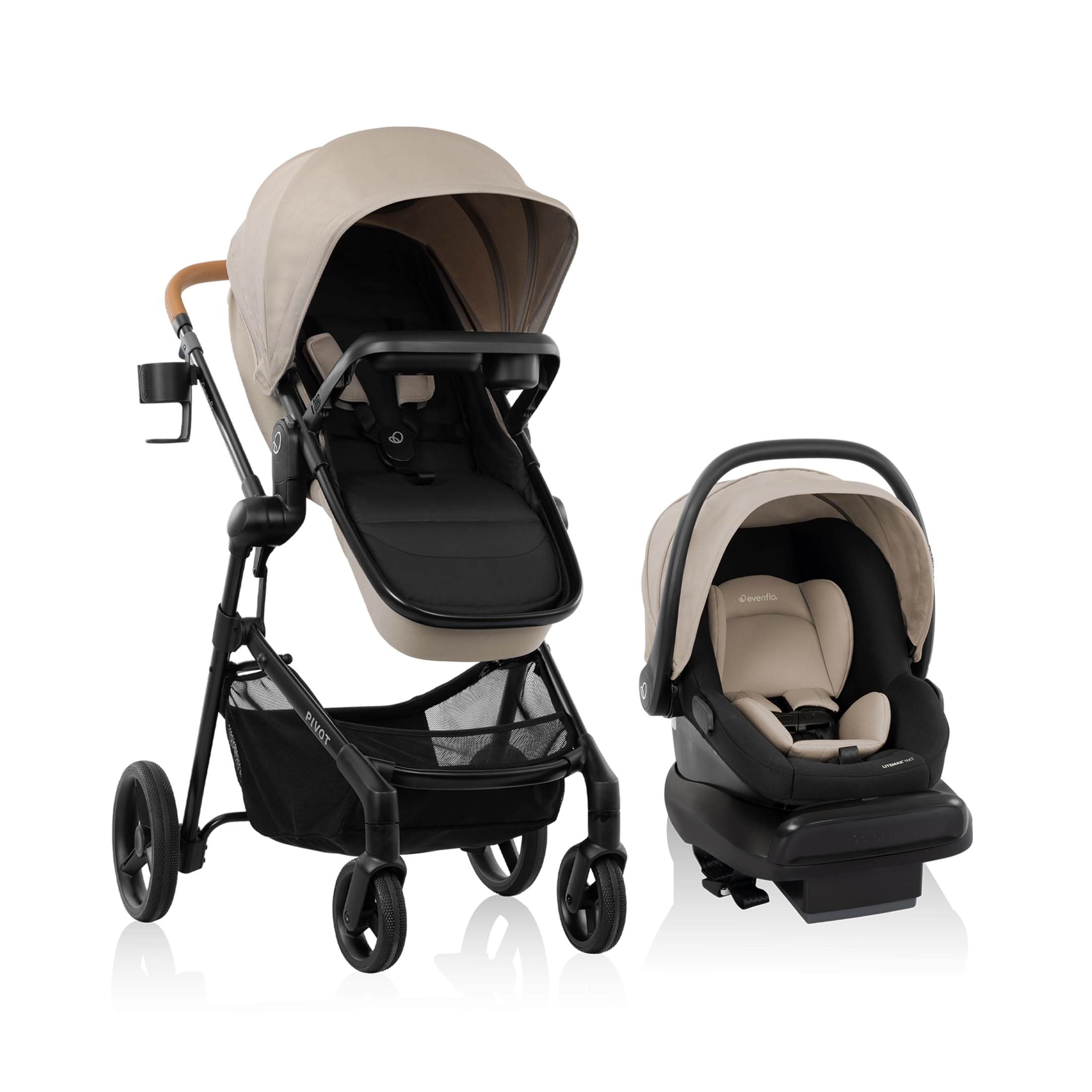 Evenflo Pivot NXT Travel System with LiteMax NXT Infant Car Seat - Latte Tan — coming up at the AmazeDeals auction in Kitchener