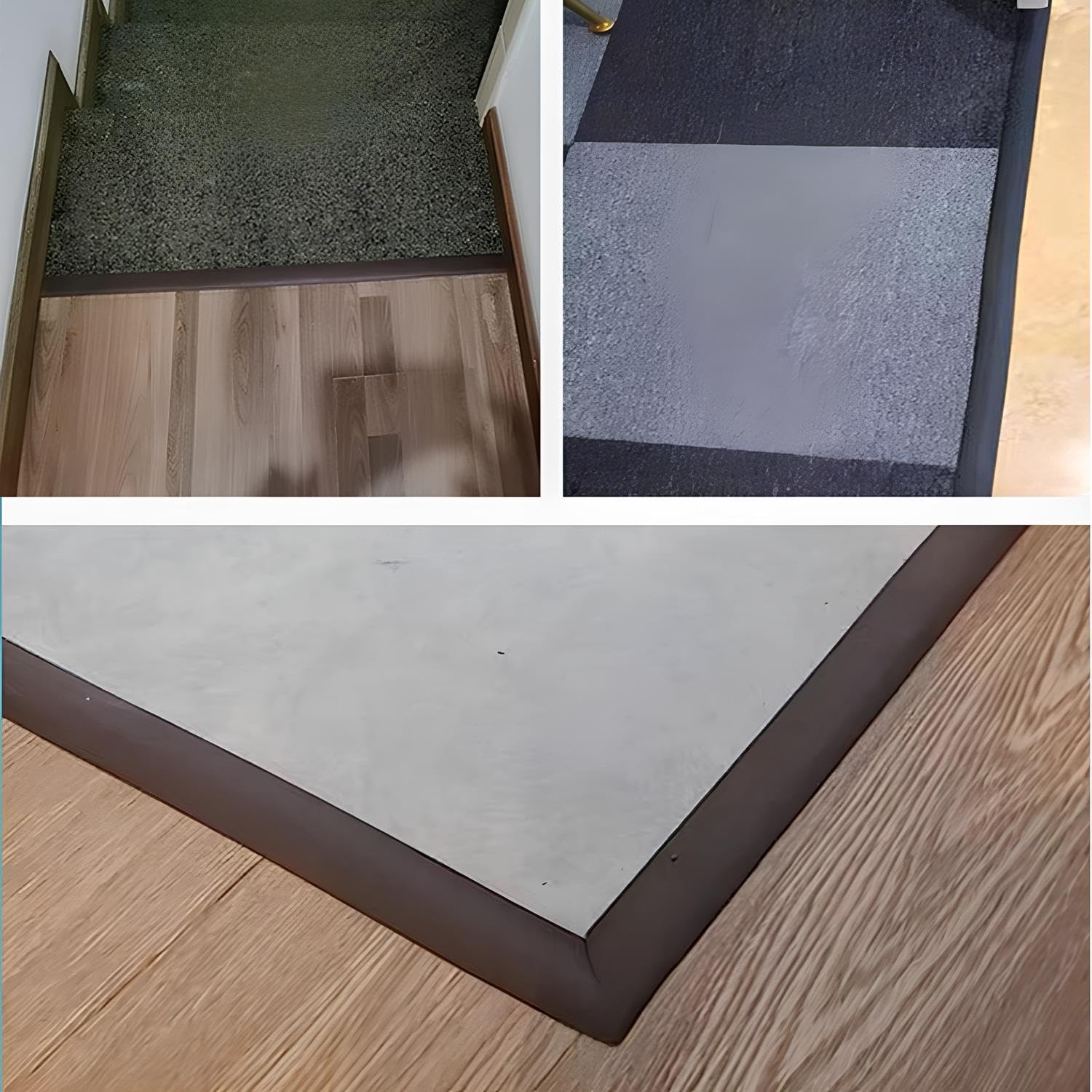 Tiras De Transición De Piso Tira De Tapicería De 100cm, Perfil De Transición Autoadhesivo, Perfil De Compensación De Altura, Tira De Transición De Suelo De PVC Tira De Cubierta(Black Walnut,7*100cm)