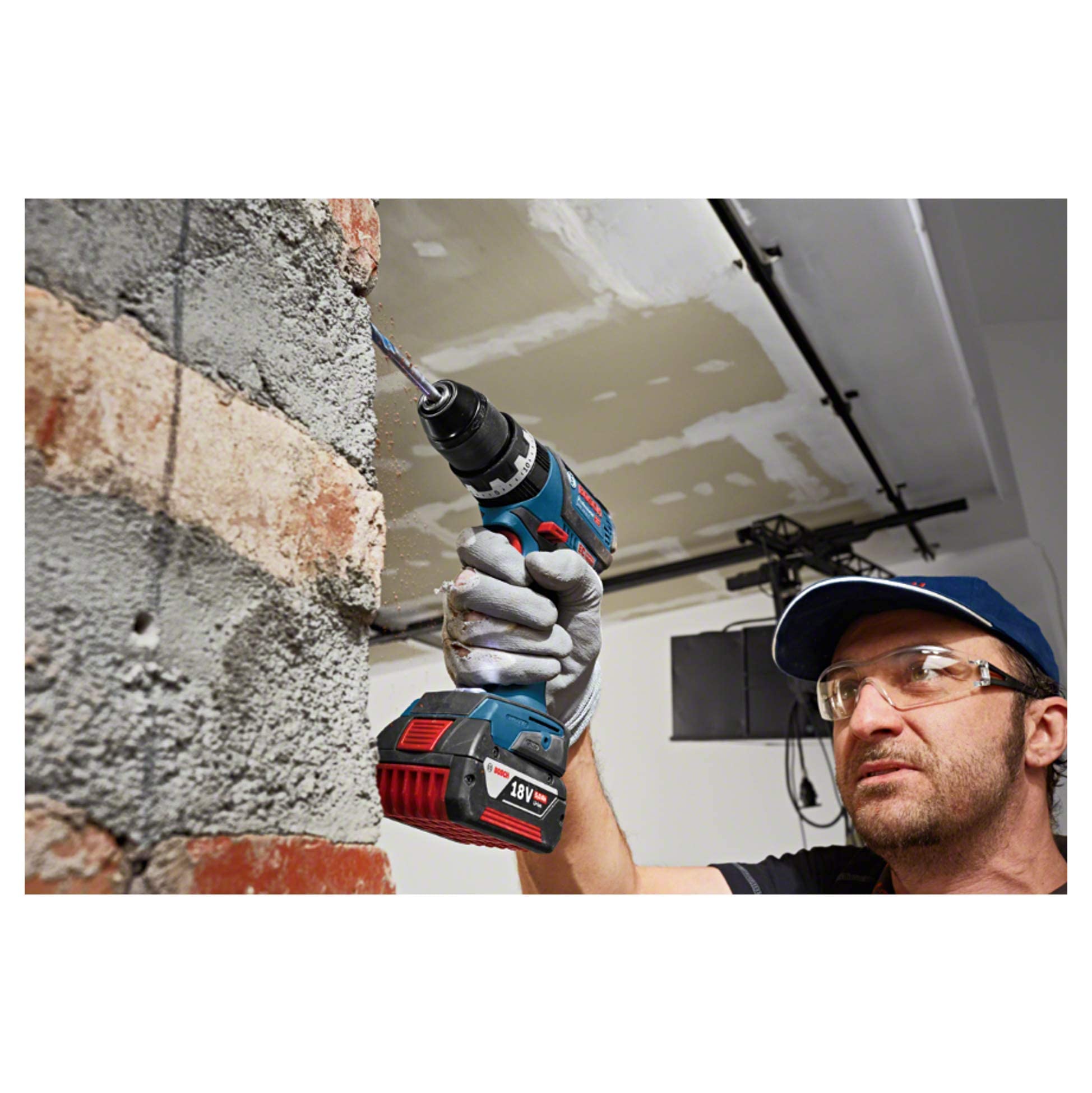 Bosch Professional 06019G2102 Trapano con Percussione Li-Ion GSB 18V-60 C Solo, Carton, 18 V