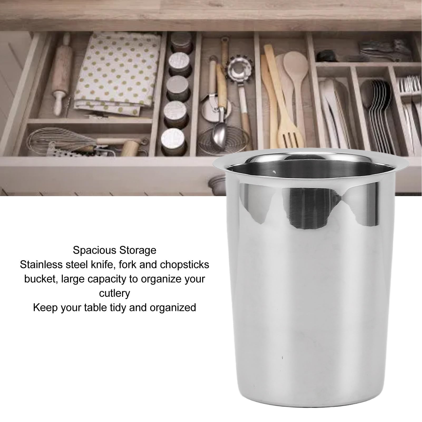 Lot de 3 porte-ustensiles de cuisine en acier inoxydable - Multifonction - Grande capacité - Organiseur d'ustensiles de cuisine pour comptoir