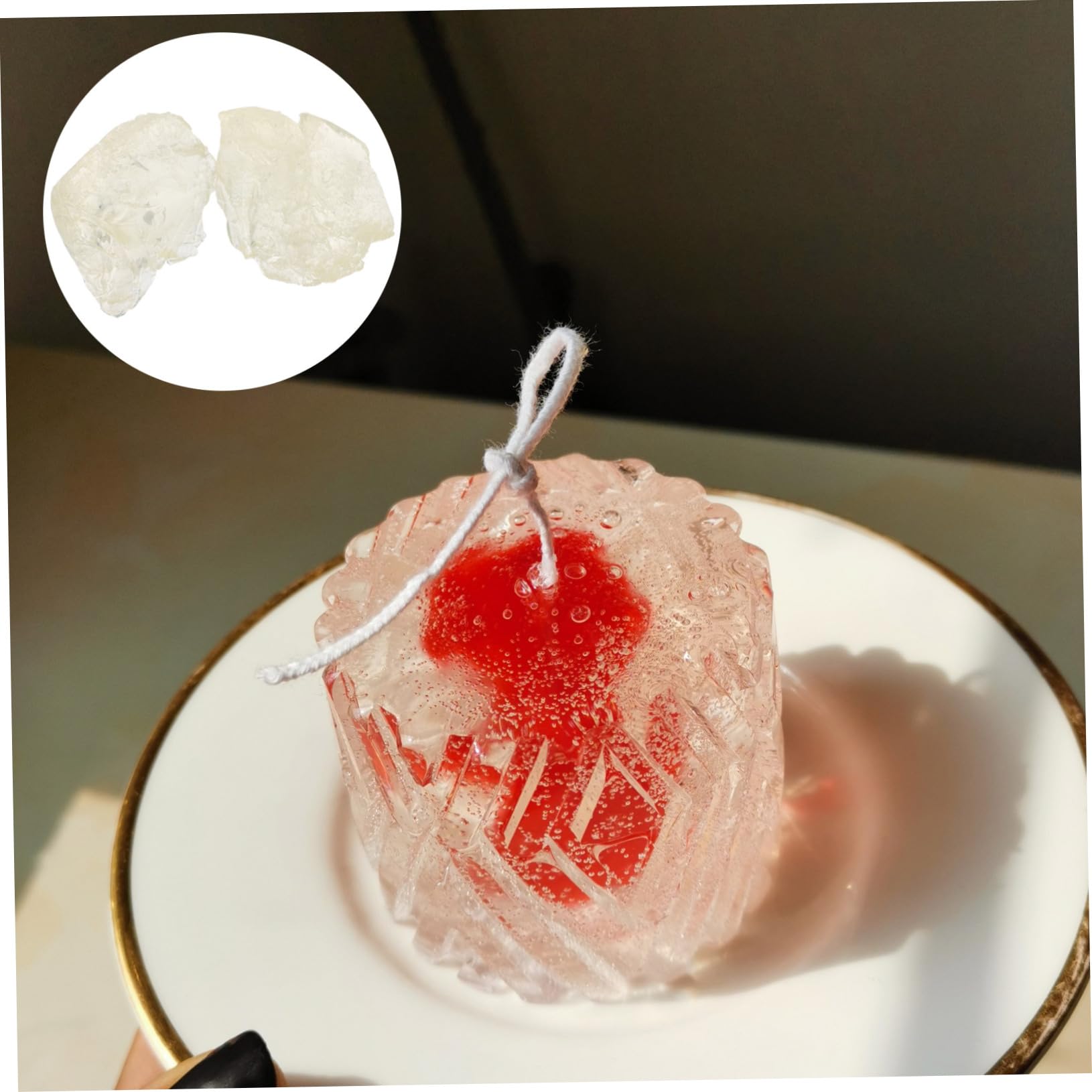 Housoutil Cera Confezione Te Gel Trasparente per 1 Fai 1kg Candele | Alta Trasparenza, Uso DIY Sicuro e Fumo, Adatta a Laboratori Creativi per Ragazzo Ragazza