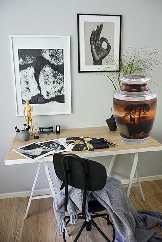 Miniatura 3 de Urna de cremación Sunset para cenizas – Urna de cremación para adultos – Urna funeraria para cenizas – Urna de cremación de metal para cenizas