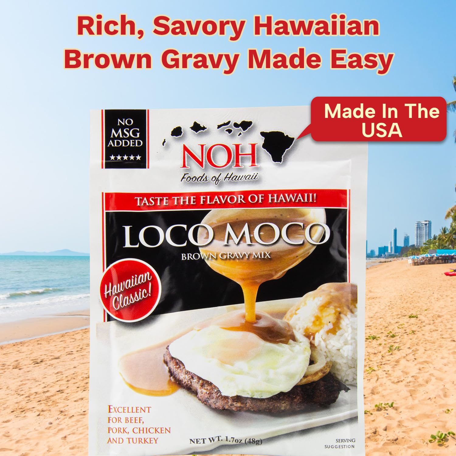 Amazon.com : NOH Hawaiian Loco Moco Brown Gravy Mix, 1.7 oz Packet