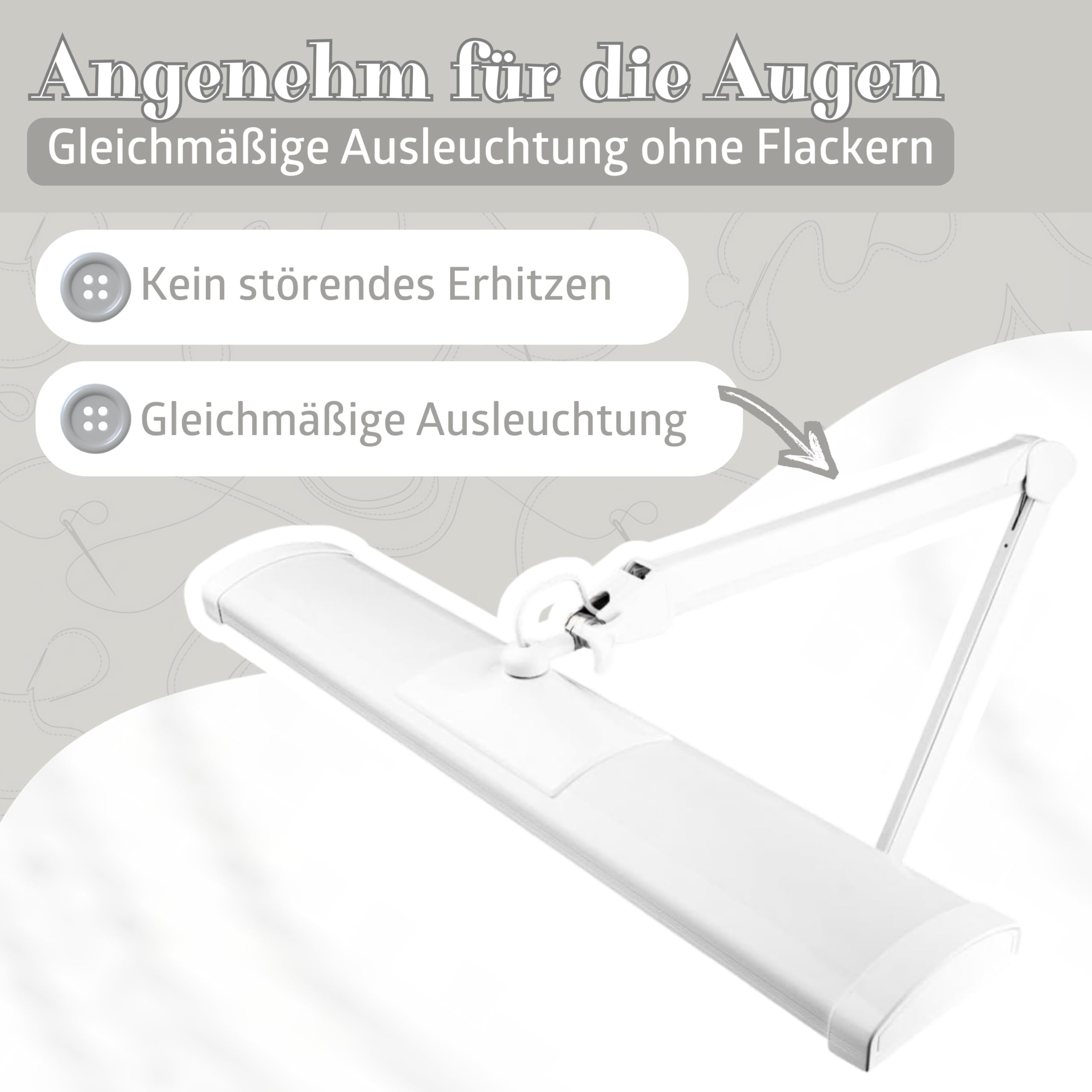 SEMPLIX LED Arbeits-Tischlampe mit 540 LEDs – dimmbar & augenschonend – 5 Lichtstufen – flexibel dreh- & schwenkbar – mit Tischklemme