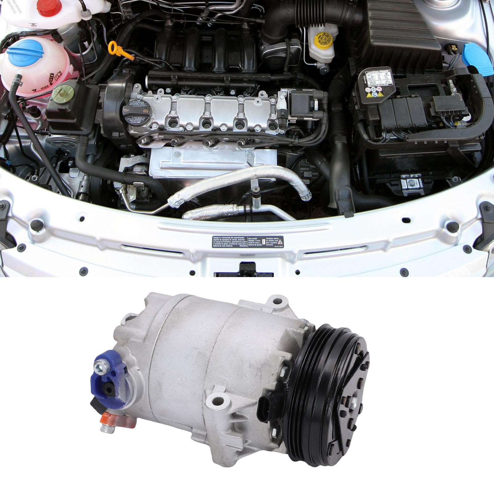Luocute Wymiana Sprężarki AC Automotive AC, Cicha Operacja Aluminiowa Sprężarka o Najwyższej Jakości Wycięciu, Numer Części OE: 5U0820803G, 5U0.820.803.J, do Wydajnego Dostarczania