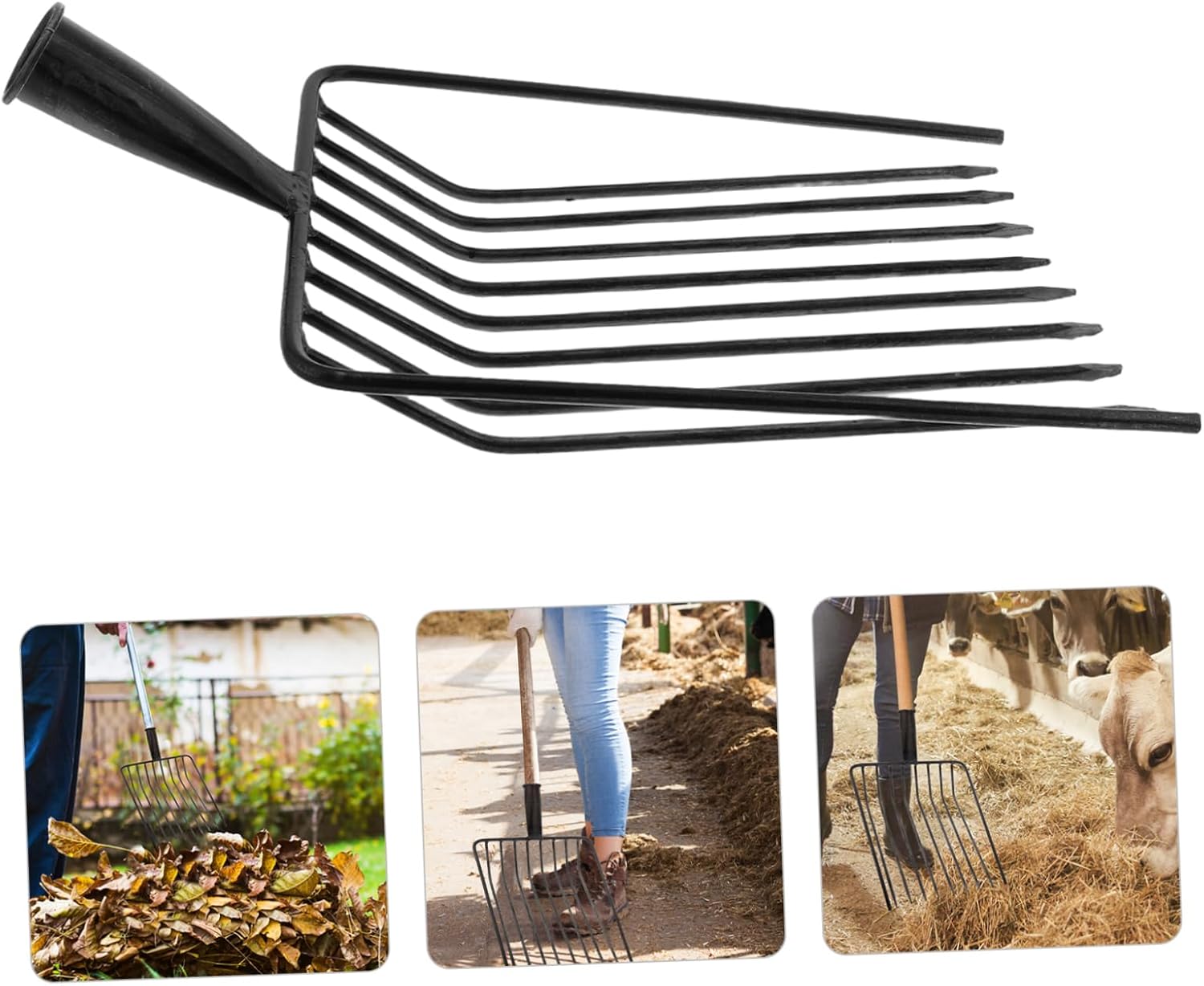 GALPADA Steel Garden Manure Fork Head for Enhanced Gardening Efficiency Heavy Duty Soil Loosening Tool Easy to Clean and Transport for Lawn Care