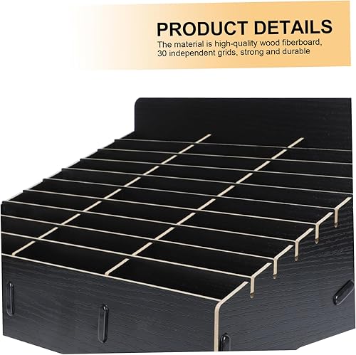 Vista 5 de Organizador de casillero para teléfono celular, estante de oficina, organizador de teléfono, organizador de escritorio de madera, contenedor