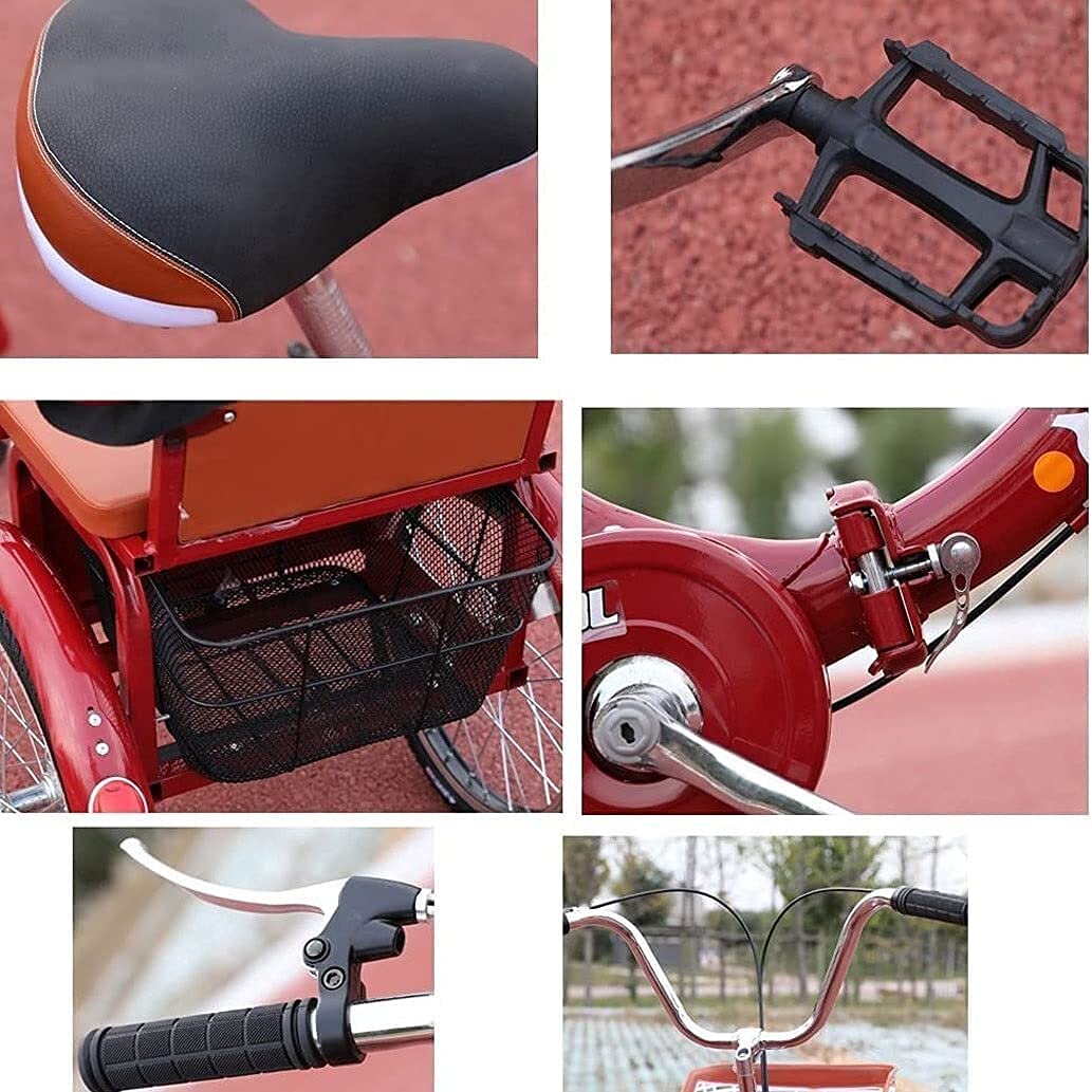 Tricicli di carico per adulti, biciclette da cruc, biciclette a 3 ruote, tricicli per adulti a 1 velocità, trike, crociera, a tre ruote, biciclette con carrello a 3 ruote Trible Trike for Menior