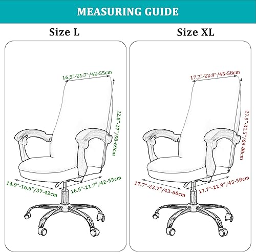 Miniatura 7 de KAYBTNT Funda para silla de oficina, elástica, funda para silla de computadora con fundas para reposabrazos, universal, lavable, extraíble, de