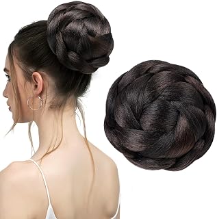 Braid Hair Bun Human Hair Bun s for Extension Afro Wig Braided Ponytail Braided Updo for Black Women Braid Toupee for Women